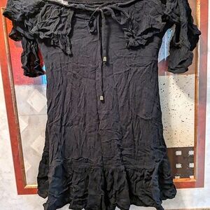 Ocean Drive Black Off the Shoulder Mini Dress